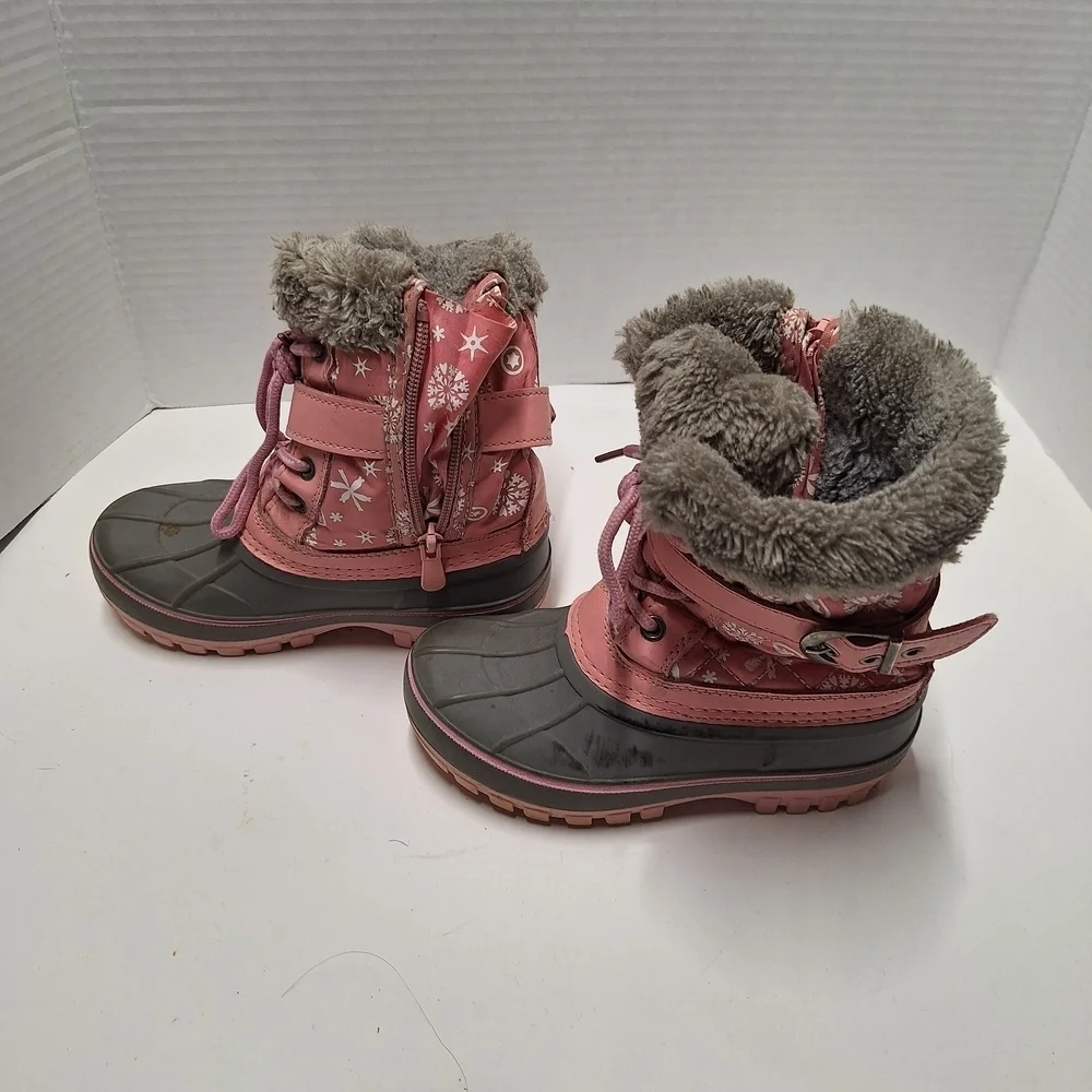 Stylish Pink and Gray Kids Boots